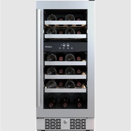 AVALLON 15 Inch Wide 23 Bottle Capacity Dual Zone Wine Cooler with Right Swing Door AWC152DZRH